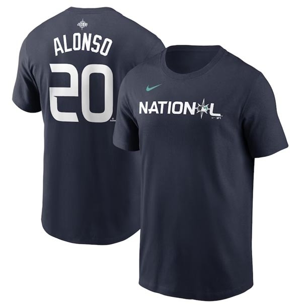 Men's New York Mets #20 Pete Alonso Navy 2023 All-Star Name & Number T-Shirt