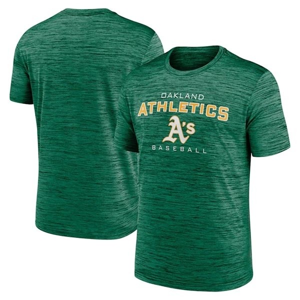 Men's Oakland Athletics Green Velocity Practice Performance T-Shirt