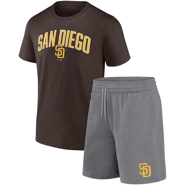 Men's San Diego Padres Brown Heather Gray Arch T-Shirt & Shorts Combo Set