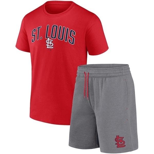 Men's St. Louis Cardinals Red Heather Gray Arch T-Shirt & Shorts Combo Set