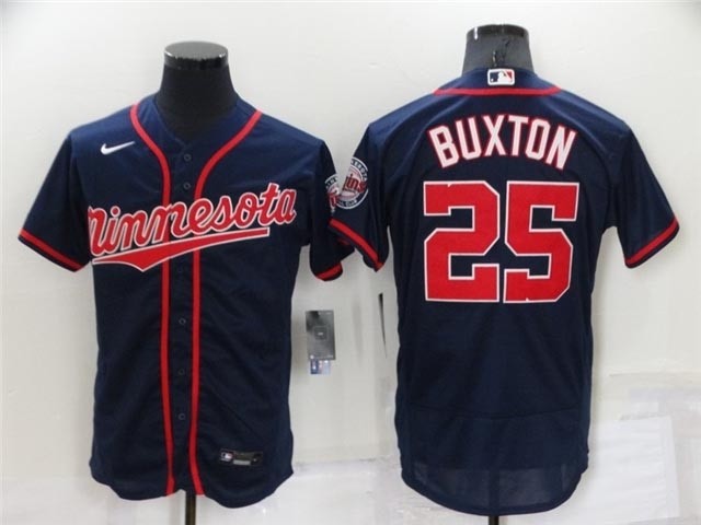 Minnesota Twins #25 Byron Buxton Navy Flex Base Jersey