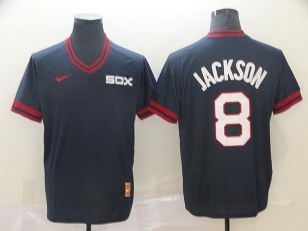 MLB Chicago White Sox #8 Bo Jackson Black Nike Throwback Jersey