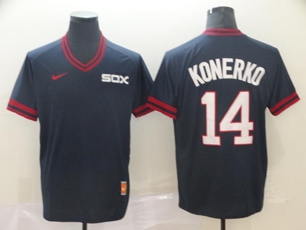 MLB Chicago White Sox #14 Paul Konerko Black Nike Throwback Jersey