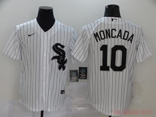 MLB Chicago White Sox #10 Yoan Moncada White 2020 Nike Cool Base Jersey