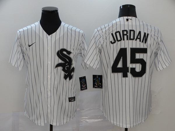 MLB Chicago White Sox #45 Michael Jordan White 2020 Nike Cool Base Jersey