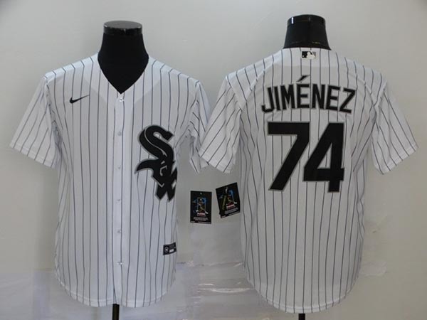 MLB Chicago White Sox #74 Eloy Jimenez White 2020 Nike Cool Base Jersey