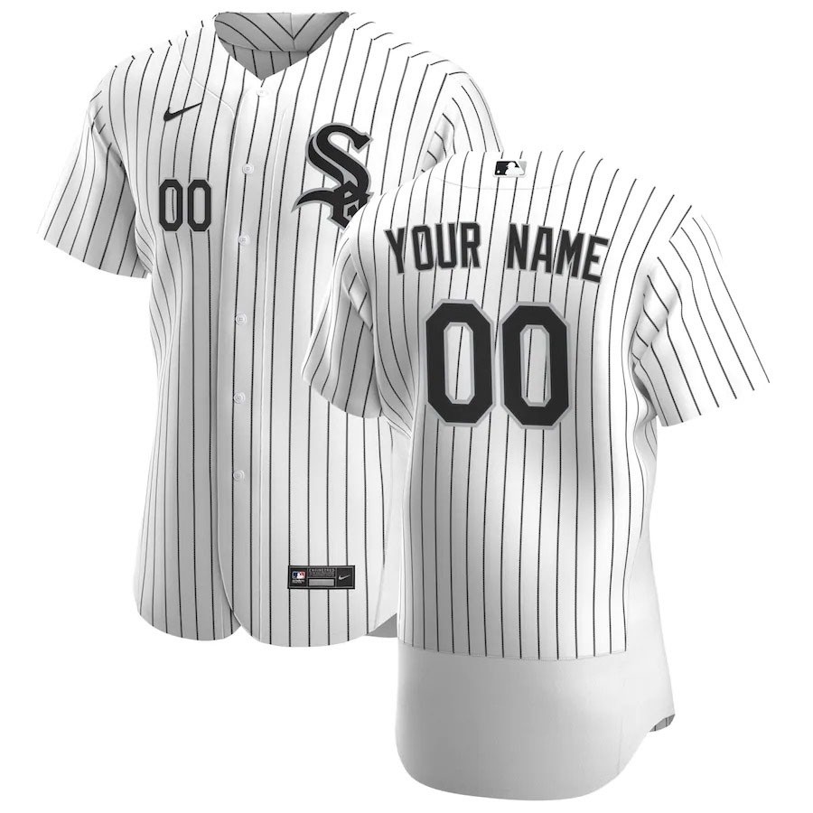 Men's Chicago White Sox Custom Nike White Home 2020 Authentic Flexbase Jersey(Name and number remark in comment column)