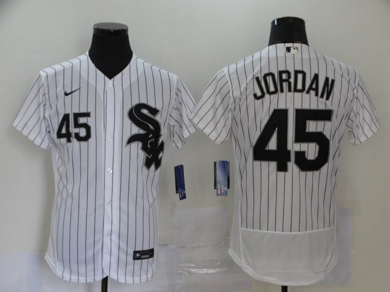 MLB Chicago White Sox #45 Michael Jordan White 2020 Nike Flexbase Jersey