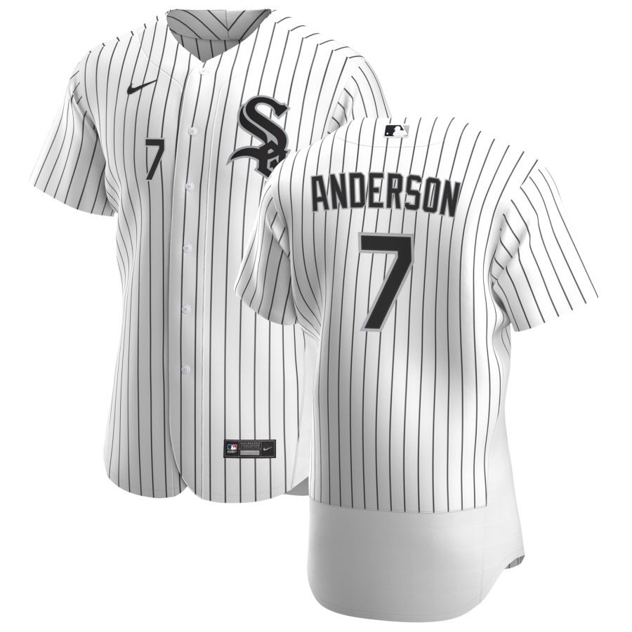 Men's Chicago White Sox #7 Tim Anderson Nike White Home 2020 Authentic Player MLB Jersey