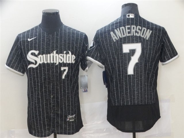 Chicago White Sox #7 Tim Anderson Black 2021 City Connect Flex Base Jersey