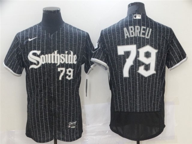 Chicago White Sox #79 Jose Abreu Black 2021 City Connect Flex Base Jersey