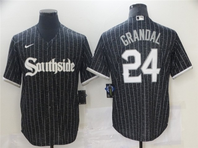 Chicago White Sox #24 Yasmani Grandal Black 2021 City Connect Cool Base Jersey