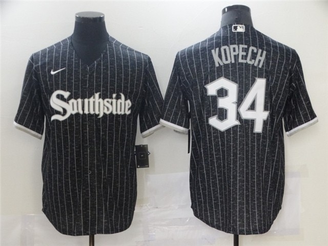 Chicago White Sox #34 Michael Kopech Black 2021 City Connect Cool Base Jersey