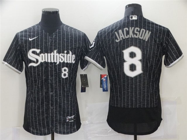 Chicago White Sox #8 Bo Jackson Black 2021 City Connect Flex Base Jersey