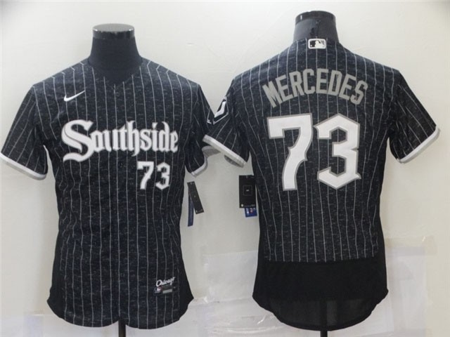 Chicago White Sox #73 Yermin Mercedes Black 2021 City Connect Flex Base Jersey