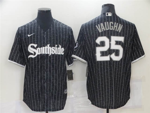 Chicago White Sox #25 Andrew Vaughn Black 2021 City Connect Cool Base Jersey