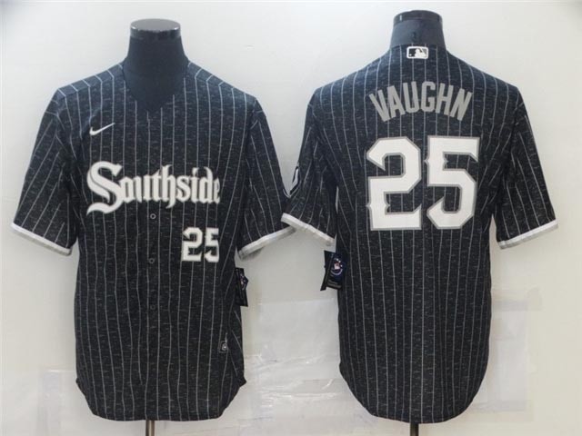 Chicago White Sox #25 Andrew Vaughn Black 2021 City Connect Cool Base Jersey