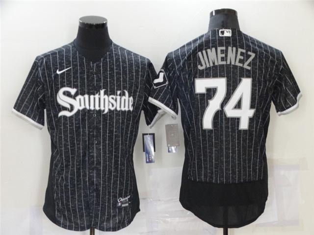 Chicago White Sox #74 Eloy Jimenez Black 2021 City Connect Flex Base Jersey