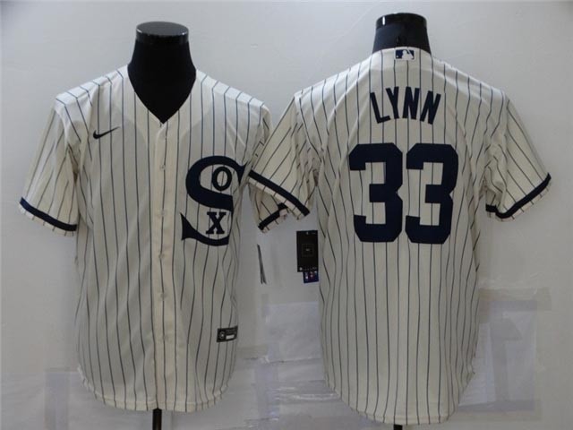 Chicago White Sox #33 Lance Lynn White with name 2021 Field of Dreams Cool Base Jersey