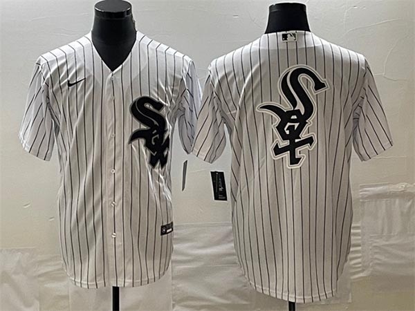 Men's Chicago White Sox White Team Big Logo SOX Cool Base Stitched Jersey