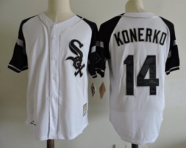 Men's Throwback Chicago White Sox #14 Paul Konerko White Cooperstown Collection Jersey