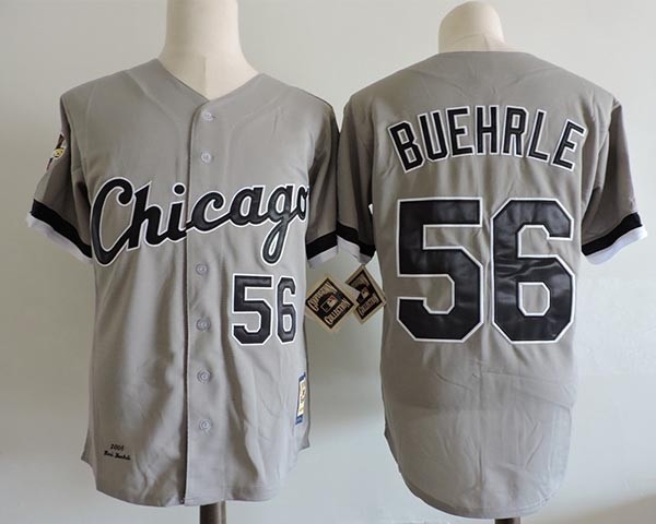 Men's Throwback Chicago White Sox #56 Mark Buehrle Grey Cooperstown Collection Jersey