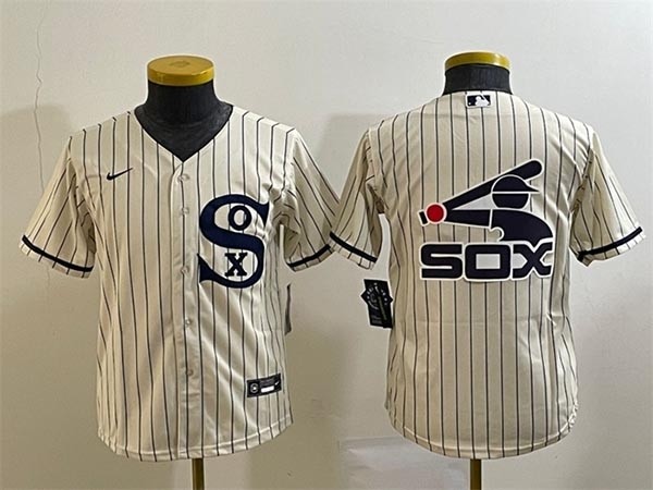 Youth Chicago White Sox Cream Team Big Logo Stitched Jersey