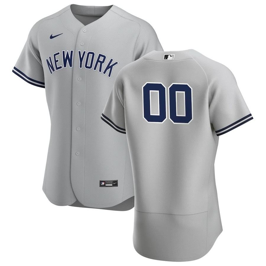 Men's New York Yankees Custom Nike Gray Road 2020 Authentic Flexbase MLB Jersey(Name and number remark in comment column)