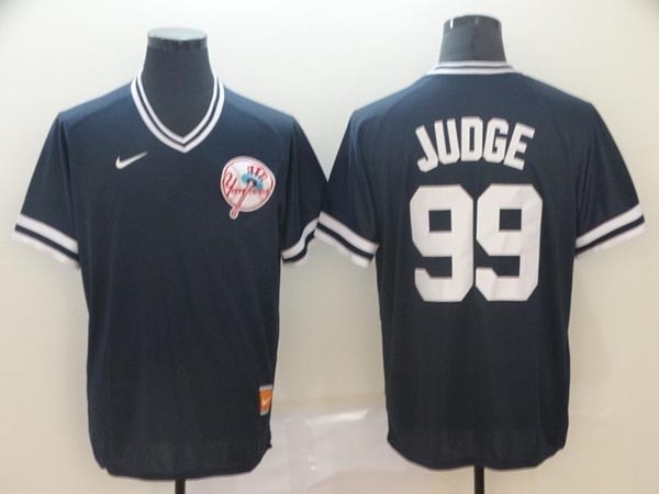 MLB New York Yankees #99 Aaron Judge Navy Nike Throwback Jersey