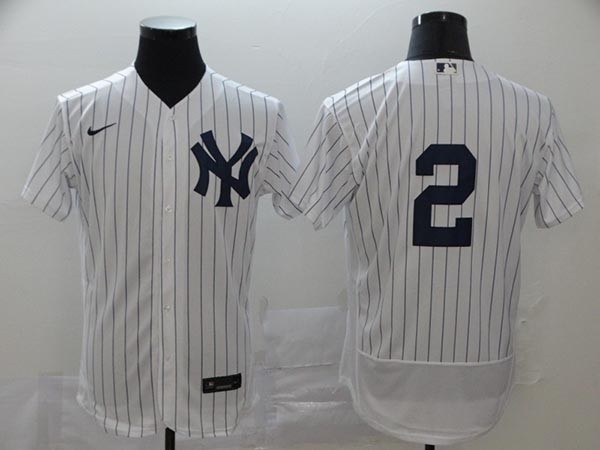 MLB New York Yankees #2 Derek Jeter White no Name 2020 Nike Flexbase Jersey