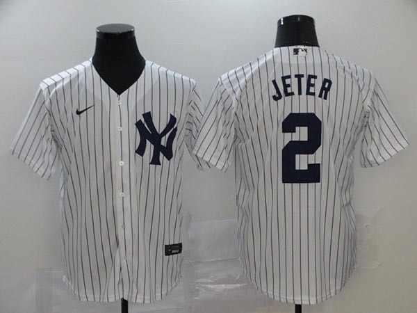 MLB New York Yankees #2 Derek Jeter White 2020 Nike Cool Base Jersey