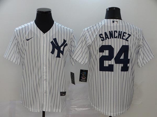 MLB New York Yankees #24 Gary Sanchez White 2020 Nike Cool Base Jersey