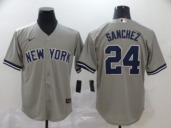 MLB New York Yankees #24 Gary Sanchez Grey 2020 Nike Cool Base Jersey