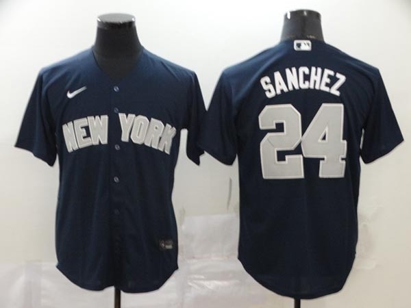 MLB New York Yankees #24 Gary Sanchez Navy 2020 Nike Cool Base Jersey