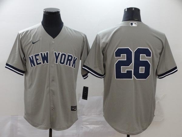 MLB New York Yankees #26 DJ LeMahieu Grey No Name 2020 Nike Cool Base Jersey