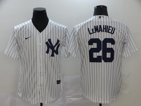 MLB New York Yankees #26 DJ LeMahieu White 2020 Nike Cool Base Jersey