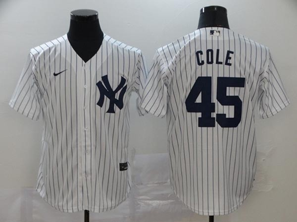 MLB New York Yankees #45 Gerrit Cole White 2020 Nike Cool Base Jersey