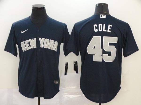 MLB New York Yankees #45 Gerrit Cole Navy 2020 Nike Cool Base Jersey