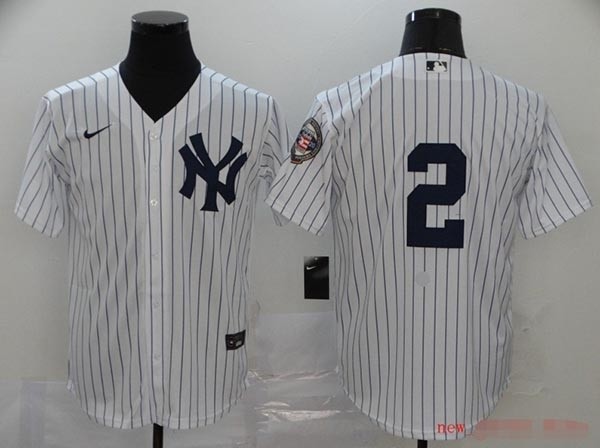 MLB New York Yankees #2 Derek Jeter White 2020 Nike Hall Of Fame Induction Cool Base Jersey