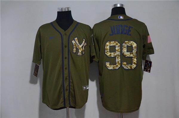 MLB New York Yankees #99 Aaron Judge Olive 2020 Nike Cool Base Jersey