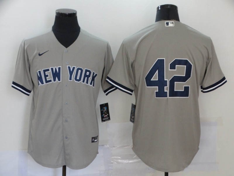 MLB New York Yankees #42 Mariano Rivera Grey 2020 Nike Cool Base Jersey