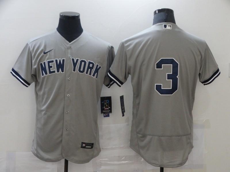 Men's New York Yankees #3 Babe Ruth Nike Grey 2020 Authentic Player MLB Jersey