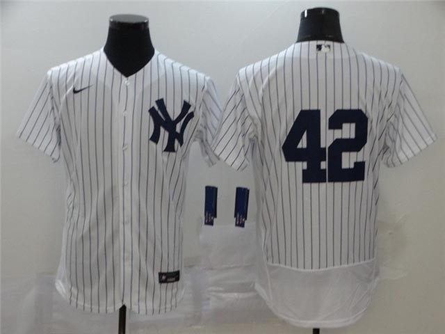 New York Yankees #42 Mariano Rivera White Flex Base Jersey