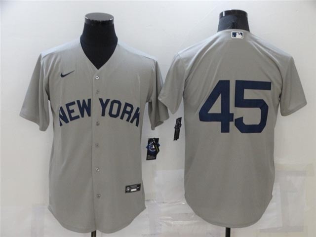 New York Yankees #45 Gerrit Cole Gray 2021 Field of Dreams Cool Base Jersey