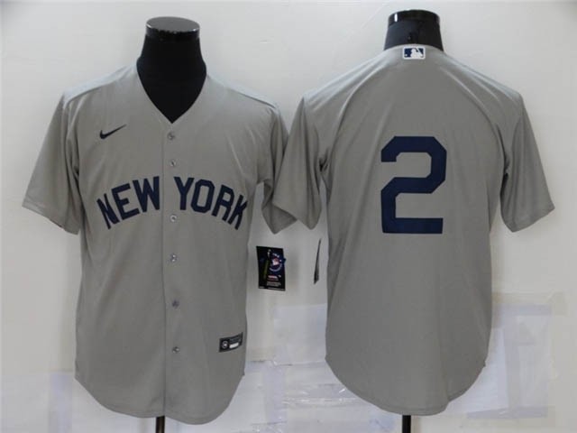 New York Yankees #2 Derek Jeter Gray 2021 Field of Dreams Cool Base Jersey