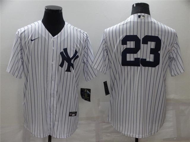 New York Yankees #23 Don Mattingly White Without Name Cool Base Jersey