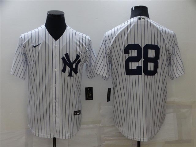 New York Yankees #28 Josh Donaldson White Without Name Cool Base Jersey