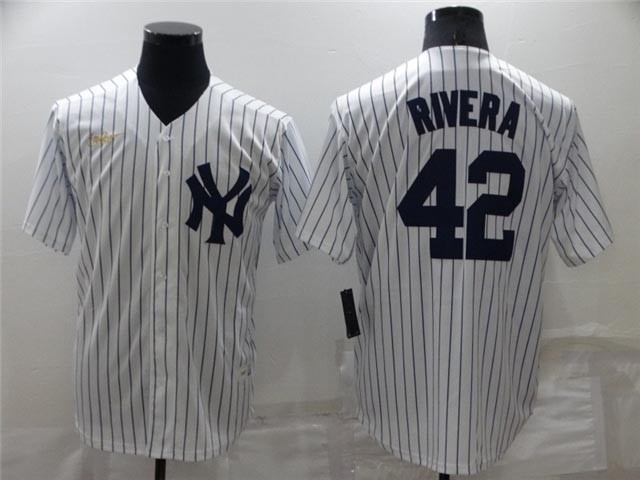 New York Yankees #42 Mariano Rivera White Cool Base Jersey