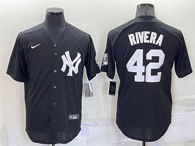 Men's New York Yankees #42 Mariano Rivera Black Fashion Cool Base Jersey