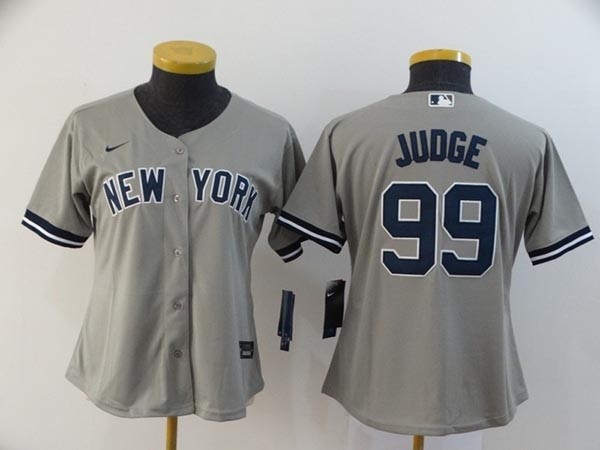 Women New York Yankees #99 Aaron Judge Grey 2020 Nike Cool Base Jersey